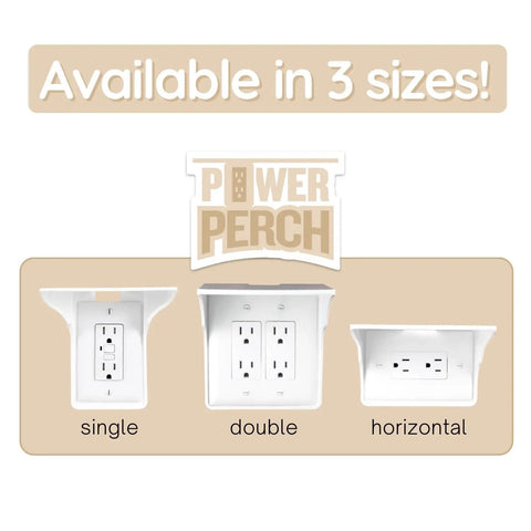 Horizontal Wall Outlet Shelf With Cord Storage Strap For Bathroom Declutter Counter Space Saver Echo Dot Stand HomePod Shelf Toothbrush Holder White Two Pack, available in single, double, and horizontal sizes