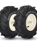 Replacement Tiller Tire And Wheel Set For Thirteen By Five Inch Tire Size With Three Quarters Inch Axle And Three And One Eighth Inch Centered Hub