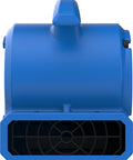 Front view of blue Portable 1/8 HP Air Mover with 2 speeds, 3 drying angles, and 1.3 amp draw for water damage restoration.