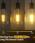Cozy Dimmable E26 LED Edison Bulbs 60W Equivalent, 2700K soft glow, dimming from 10% to 100% for flexible lighting