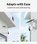 2K Solar Security Cameras Outdoor Wireless 2 Pack With 360 Degree Pan Tilt, Color Night Vision, Easy Install, wall mounted view