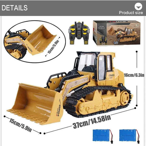 Realistic 1 To 14 Scale RC Skid Steer Loader with front loader, 360 degree rotation feature, 2.4G remote control, boxed set with batteries