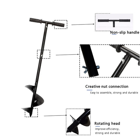 Heavy Duty Compost Stirring Tool 33.4 Inch Turning Bar For Outdoor Compost Tumbler Bins Manual Aerator And Mixing Wand Black
