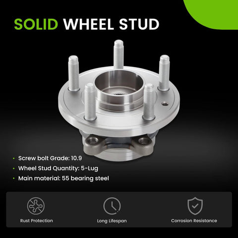 Front And Rear Wheel Hub And Bearing Assembly Two Piece Kit With 5 Lug ABS Sensor Direct Replacement For 2011 To 2019 Explorer