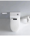Top view of Super Plush Heated Toilet Seat With Auto Opening Bidet Lid Smart Ambient Night Light Short V Shape Design.