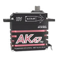 Beefy Waterproof Brushless Digital Servo Motor Built With Durable Stainless Steel Gears And Rock Solid Forty Seven Kilogram Grip At Lightning Fast Point Zero Zero Seven Second Response Timing For Aggressive Rc Dirt Trail Crawling Upgrades, side view with labels and connectors visible.