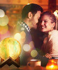 Galaxy Lamp With Wooden Stand 16 LED Color Changing Night Light Touch And Remote USB Rechargeable 7.1 Inch beside couple