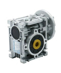 Heavy Duty Aluminum NMRV030 Worm Gear Reducer For Nema23 Motors Compact Torque Converter view showing 14mm output and keyway.