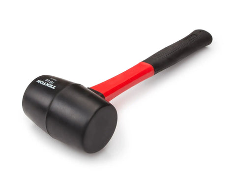 16 Oz Rubber Mallet With Fiberglass Handle Double Faced Solid Head Vibration Dampening Core Poly Jacket Protection Soft Nonslip Grip