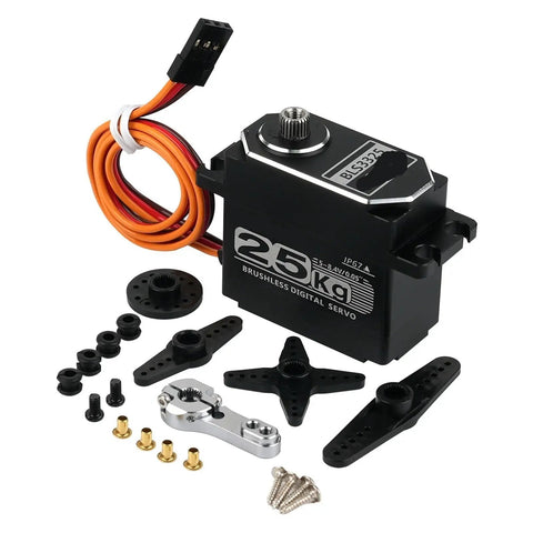 Badass 25Kg Brushless Digital Servo With Ip67 Waterproof Full Metal Gearbox for heavy duty RC crawlers and robot projects.