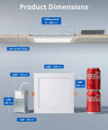 Dimensions of 6 Pack 8 Inch Square LED Recessed Ceiling Light Dope 5CCT 2700K To 5000K Dimmable 18W 1440LM Ultra Thin