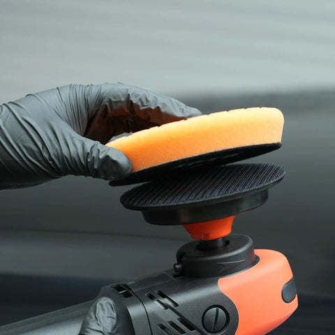 Two Pack Rotary Backing Plate With Hook And Loop Surface For Polisher Sander 5 Inch 5 By 8 By 11 Thread Orange PU Soft Backing Pad