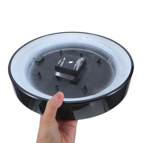 Quartz Wall Back Cover For 12 Inch Round Clock Replacement Rear Panel Shell And Backplate held by a hand, black and white design.
