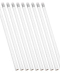Beefy Heavy Duty Carpenter Pencils Set Of 10 White Woodworking Graphite Pencils With Erasers Round Barrel For Construction Marking