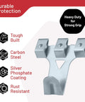 Heavy-duty carbon steel wall hook from 303 Piece Picture Hanging Kit With Heavy Duty Hooks And Organized Compartments.