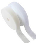 Hook And Loop Strips Three Quarters Inch By 5 Yard Nylon Fastener For Clothing And DIY Projects No Fuss Easy To Sew With Grippy Durable Interlocking Tape Non Adhesive Back White rolls