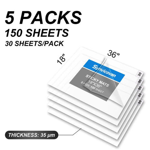 Heavy Duty Tacky Sticky Roll Floor Mats 18 By 36 Inches Pack Of 5 Includes 150 Peel Away Sheets stacked with details.