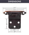 Dimensions of Self Closing Cabinet Hinges Oil Rubbed Bronze 50 Pack Three Eighth Inch Inset Variable Overlay Space Saving Kitchen
