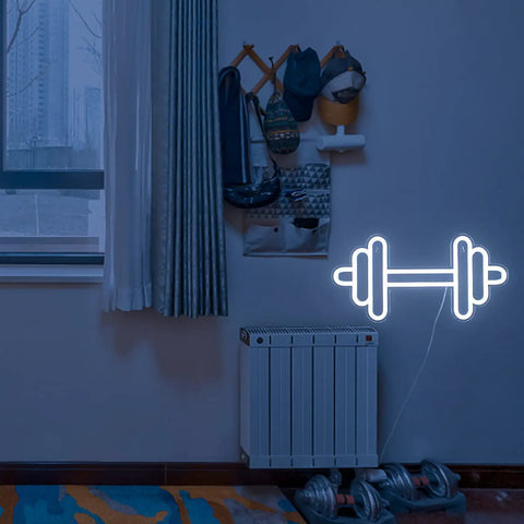 Barbell And Dumbbell Neon Sign For Home Gym Decor LED Neon Lights Wall Art That Pumps Up Sports Space Vibe For Fitness Lovers