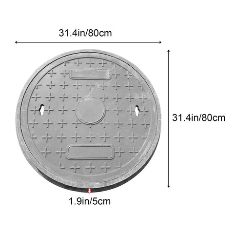 Seamless Resin Septic Tank Cover for Round Garden and Yard Lids, 31.4 by 31.4 by 1.9 Inches, Weatherproof Outdoor Drainage Solution