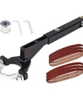 Heavy Duty Belt Sander Attachment Bracket Compatible With 100Mm And 125Mm Angle Grinders Upgrade Your Setup For Effortless Wood Sanding And Metal Grinding Polishing Tasks In The Workshop Quick Swap Design Makes Finishing Jobs A Breeze Today - includes black steel frame, six grit belts, and tools.
