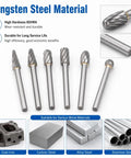 Badass Tungsten Carbide Cylinder Head Porting Kit With Die Grinder Rotary Burr Bits showcasing tungsten steel burrs for metal polishing.