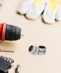 2 Piece Needle Roller Bearing Kit Fits Electric Hammer Drill And Angle Grinder Precision Steel Thrust Bearings Heavy Duty Rock Solid Industrial Grade Replacement Parts For Drills Cutters Badass Performance Upgrades, two silver bearings beside drill bits