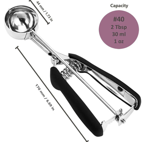 Go To 2 Tbsp Cookie Scoop Ice Cream Scooper With Trigger Release 18 8 Stainless Steel Dough Scoop for baking and kitchen use
