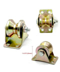 V Groove Caster Wheels 4 Pack 1.25 Inch Heavy Duty Sliding Gate Rollers With Precision Inner Bearings For Patio Doors Garage Shutters And Diy Gear Sweet Smooth Glide No Sweat Track Install, metal construction with sealed bearings.