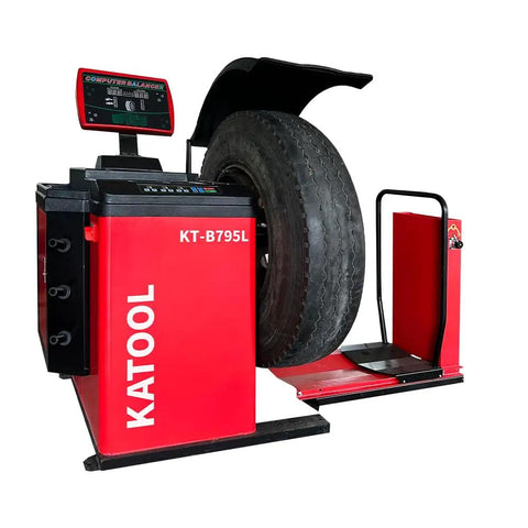 Shop Certified Wheel Balancer Engineered As The Dead Honest Workhorse For Giant 51 Inch Rims And Fleet Trucks Buses Blazing Eight Second Measurement Cycle 220V Operation - image of professional wheel balancer with 51 inch tire.
