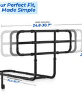 Diagram of Extendable Bed Rail With Storage Bag And Tool Free Setup For Seniors And Recovery Patients showing extensions