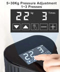 Fully Automatic Espresso Tamper Machine With Slick Digital Controls And Adjustable Pressure For Dead On Accurate Extraction Every Single Time showing pressure settings of 22 kg