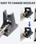 Hot Air Soldering Station With 1000W Power, ST862D Digital Rework Station showing easy nozzle change on holder