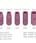 Pro Grade TIG Alumina Nozzle Set For SR WP 17 18 26 Torches Ceramic Cups sizes 1/4" to 3/4", items 10N44 to 10N50, 10 pieces