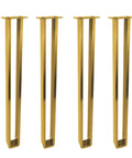 Beefy 4 Pack Heavy Duty Stainless Steel Furniture Legs adjustable 60 to 110 cm, gold finish, for sofas, beds, TV stands support.