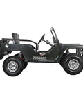 E Ranger 3000W Electric Go Kart For Kids With Brushless Motor 60V 20Ah Battery Off Road Buggy Side View Army Green
