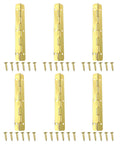 Four Pack 100mm Long Gold Rounded Corner Piano Hinges For Wooden Boxes Cabinets And Jewelry Boxes With Gold Screws 180 Degree Micro Hinges That Are Built Tough Rust Resistant For Craft Chests Keepsake Boxes shown with gold screws