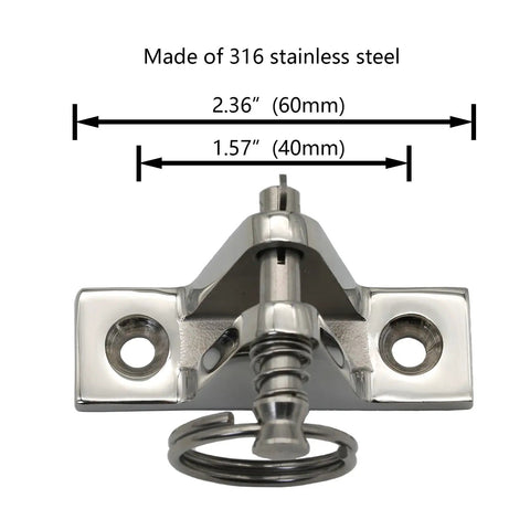 Beefy Built Marine Bimini Top Deck Hinge With Quick Release Pin And Ring 316 Stainless Steel Rust Resistant Easy Install