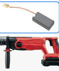 4 Pack 7x12.5x25mm Motor Carbon Brushes For Hilti Power Tools Replacement shown with compatible red drill