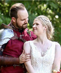 Couple with Beefy Steel Armor Pauldron For Gladiator Cosplay And Larp Knight Handcrafted Metal Shoulder Armor Piece