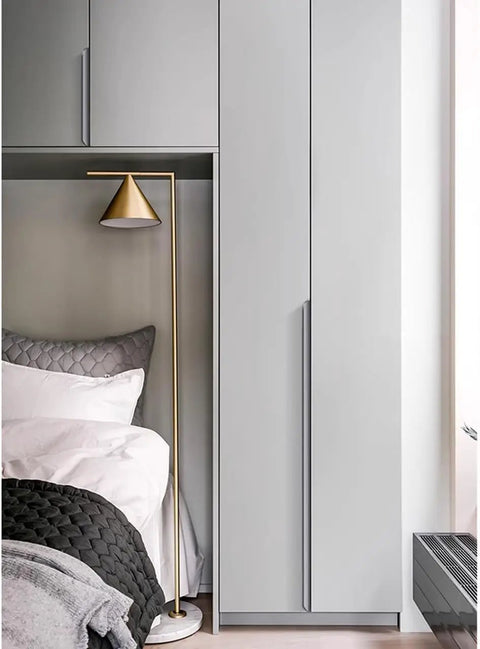 Modern bedroom cabinet with Concealed Drawer Handles Set Sleek Low Profile Finger Edge Pulls Invisible Brushed Gray Cabinet Knobs