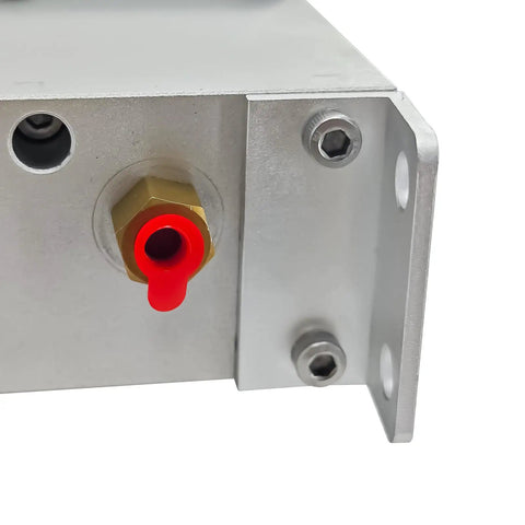 Close-up of Heavy Duty Electric Over Hydraulic Marine Grade Trailer Brake Actuator 1600 Psi with red release valve, durable design.