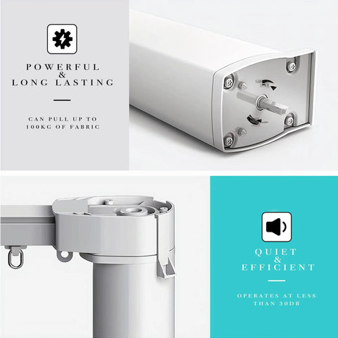 Top Shelf Motorized Smart Electric Curtain Track With Remote And Concealed Brackets for powerful and quiet operation.