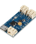 Super Slick CN3065 Mini Solar LiPo Charger Board With Micro USB Port For DIY Kits and Backyard Campouts, compact PCB with connectors.