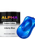 Pro Shop Quality Auto Basecoat Midcoat Paint Gallon Ready To Spray With Medium Reducer For A Clean Laydown And Effortless Rolling On Great For Car Guys And Home Mechanics, Liberty Blue shade with one gallon paint can.