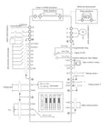 Beefy 380V Ac Variable Frequency Drive For Cnc Machines With Massive Heat Sink And Quiet Fan Delivering Killer Heat Dissipation Plus Smooth Speed Control For Low Noise Performance And Wide Range Use While Staying Rock Solid Under Heavy Loads. Wiring diagram showing terminals, R485 and analog inputs