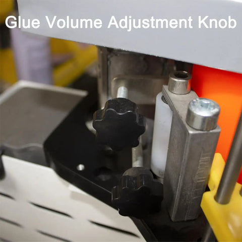 Glue volume adjustment knob on Portable Edge Banding Machine for Woodworking Handy On The Go Edge Bander with Curve and Straight