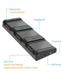 Two-Way Charger Hub For DJI Air 3S And Air 3 Batteries, Storage And Sequential Charging Of Three Packs, 100W Input, USB ports visible