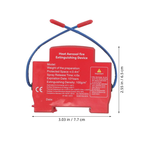 Hella Dependable Auto Aerosol Fire Extinguisher Setup For Underhood Engine Bay Defense With Rapid Thermal Trigger Auto Discharge on display.