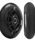 Rear Wheel Screw Set for Foldable Micro Mini 3 Wheel Kids Scooter Fix Kit, black 80mm x 24mm PU wheels, close-up view
